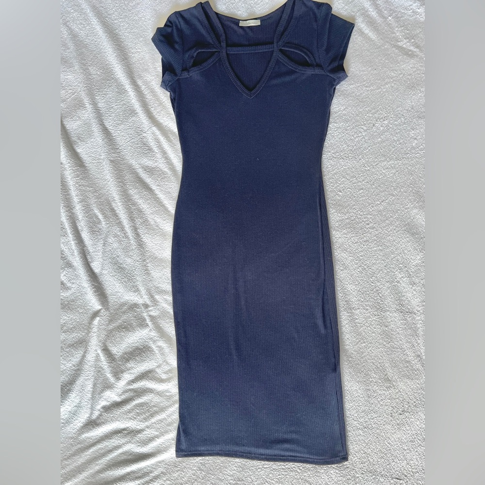 Charlotte Russe Elegant Navy Blue Midi Dress